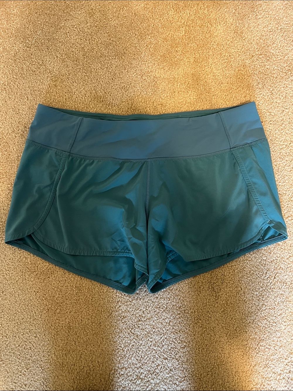 Lululemon Classic Mid Rise Speed Up Athletic Running Shorts - Teal, 4”
